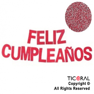 GUIRNALDA FRASE FELIZ CUMPLEAOS GIBREADA ROJO RUBI 15CM x 1