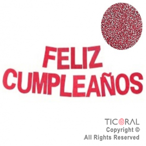 GUIRNALDA FRASE FELIZ CUMPLEAOS GIBREADA ROJO RUBI 15CM x 1