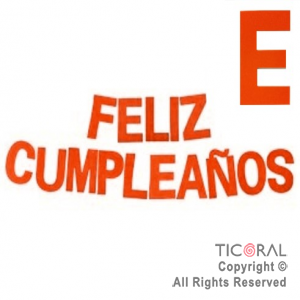 GUIRNALDA FRASE FELIZ CUMPLEAOS GIBREADA ROJO 15CM x 1