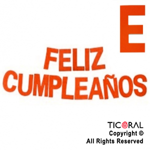 GUIRNALDA FRASE FELIZ CUMPLEAOS GIBREADA ROJO 15CM x 1