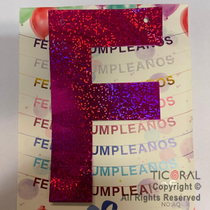 GUIRNALDA FRASE FELIZ CUMPLEAOS HOLOGRAMA FUCSIA 15CM x 1