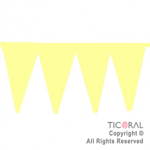 BANDERIN TRIANGULAR LISO COLOR PASTEL AMARILLO DE PAPEL R80 X 1