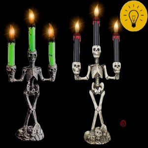 DECORACION CANDELABRO CON LUZ HALLOWEEN 20CM X 24CM x 1