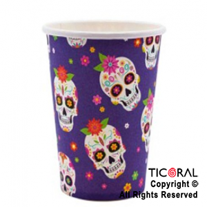 VASO POLIPAPEL CALAVERA MEXICANA 266CC  x 6 UNIDADES