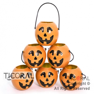 MINI CARAMELERA CALABAZA PLASTICA 5 cm NARANJA X 6