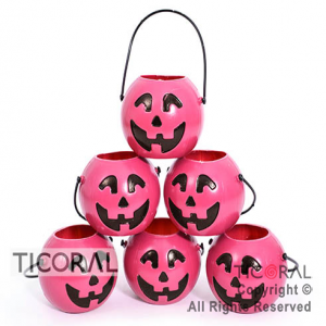 MINI CARAMELERA CALABAZA PLASTICA 5 cm FUCSIA X 6