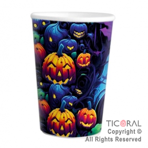 HALLOWEEN NEGRO VASO 8 OZ x 8