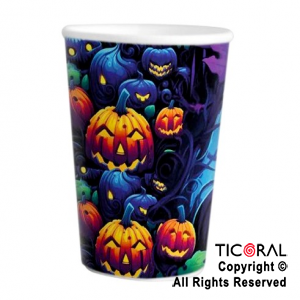 HALLOWEEN NEGRO VASO 8 OZ x 8