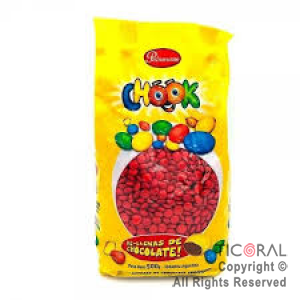 MINI LENTEJAS DE CHOCOLATE CHOOK  ROJO x 500 GR