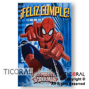 SPIDERMAN AFICHE FELIZ CUMPLE x 1 | Ticoral Express | Cotillón y  Repostería. Venta al público.