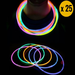 Collar luminoso neon quimico tricolor x 25