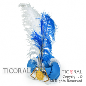 SOMB TURBANTE TRENZADO 3 TIRAS CON PLUMA ARGENTINA x 1