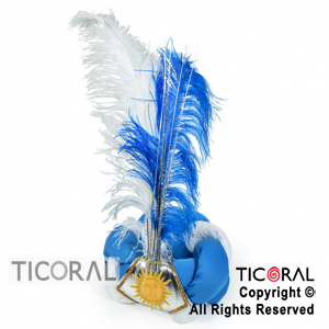 SOMB TURBANTE TRENZADO 3 TIRAS CON PLUMA ARGENTINA x 1