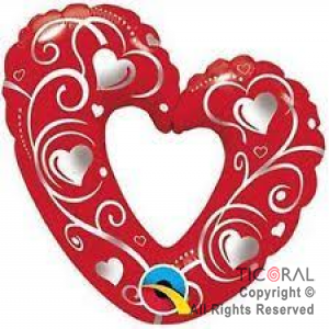 GLOBO MYLAR 32 CORAZON CALADO ENVASADO X 1 (x 5)