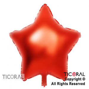 GLOBO MYLAR ESTRELLA 18  ROJO METALIZADO ENVASADO  HS7958-A-3 X 1 X ( 5 )