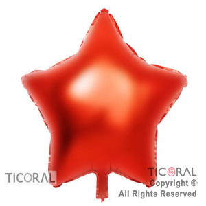 GLOBO MYLAR ESTRELLA 18  ROJO METALIZADO ENVASADO  HS7958-A-3 X 1 X ( 5 )