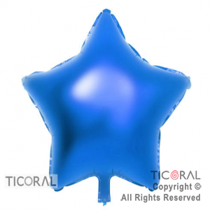 GLOBO MYLAR ESTRELLA 18  AZUL METALIZADO ENVASADO HS7958-A-5 X 1 X ( 5 )