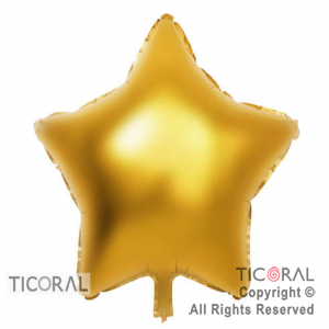 GLOBO MYLAR ESTRELLA 18  ORO METALIZADO ENVASADO HS7958-A-1 X 1 X ( 5 )