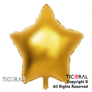 GLOBO MYLAR ESTRELLA 18  ORO METALIZADO ENVASADO HS7958-A-1 X 1 X ( 5 )