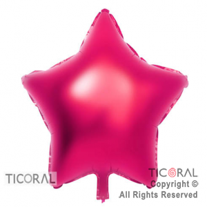 GLOBO MYLAR ESTRELLA 18  FUCSIA METALIZADO ENVASADO HS7958-A-4 X 1 X ( 5 )