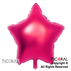 GLOBO MYLAR ESTRELLA 18  FUCSIA METALIZADO ENVASADO HS7958-A-4 X 1 X ( 5 )