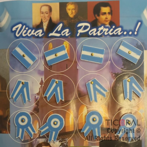 Pins patrios escarapelas plastico x 12