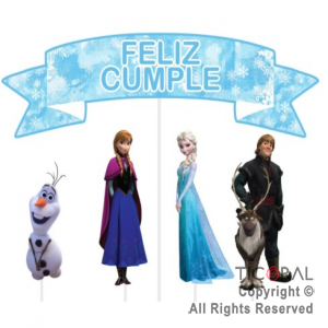 ADORNO PINCHE FELIZ CUMPLE FROZEN x 5 UNIDADES