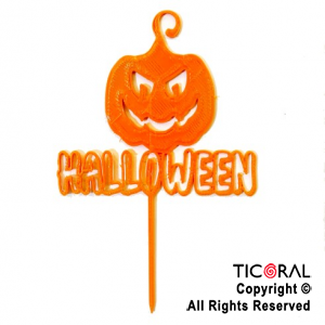 CAKE TOPPER CALABAZA HALLOWEEN X 1