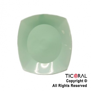 PLATO CUADRADO POSTRE 17CM VERDE PASTEL PP x 10