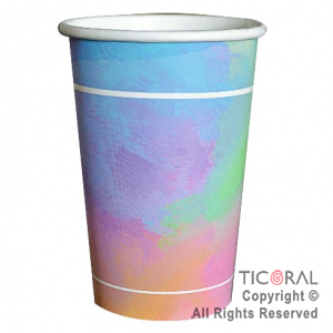 VASO POLIPAPEL 240CC MULTICOLOR PASTEL X 8