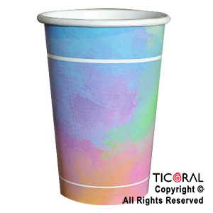 VASO POLIPAPEL 240CC MULTICOLOR PASTEL X 8