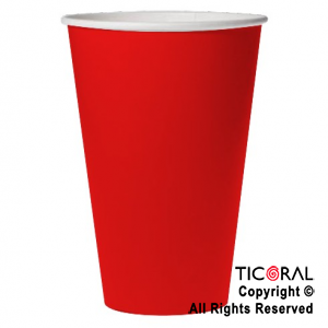 VASO POLIPAPEL 240CC ROJO X 8