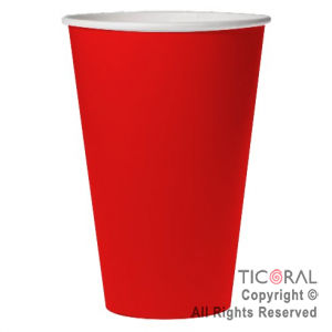 VASO POLIPAPEL 240CC ROJO X 8