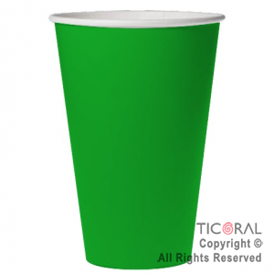 VASO POLIPAPEL 240CC VERDE X 8