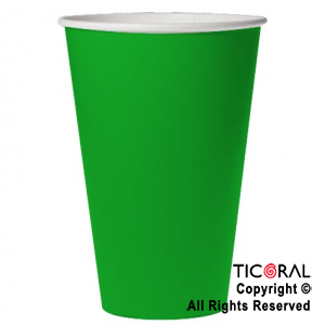 VASO POLIPAPEL 240CC VERDE X 8