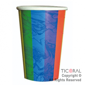 VASO POLIPAPEL 240CC MULTICOLOR RAINBOW X 8