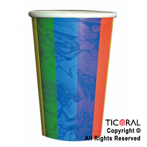 VASO POLIPAPEL 240CC MULTICOLOR RAINBOW X 8