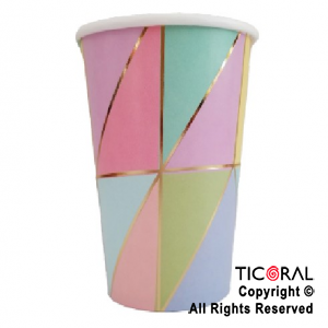 VASO POLIPAPEL 240CC MARMOLADO MULTICOLOR CON STAMPING X 8