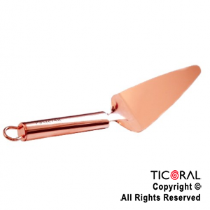 UTENSILLO PARA CORTAR Y SERVIR TORTAS ACERO INOXIDABLE ROSA GOLD 50.5 CM X 36.5 CM X 1