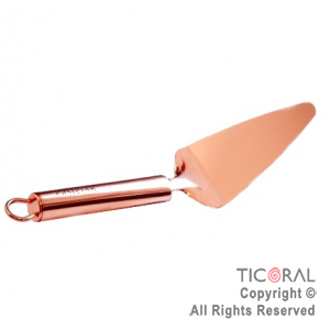 UTENSILLO PARA CORTAR Y SERVIR TORTAS ACERO INOXIDABLE ROSA GOLD 50.5 CM X 36.5 CM X 1