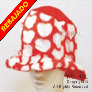 SOMBRERO GALERA ROJA CON CORAZONES HS690 x 1