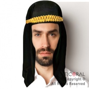 SOMBRERO TURBANTE QATARI NEGRO x 1