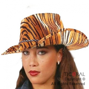 SOMBRERO COWBOY ANIMAL PRINT TIGRE x 1