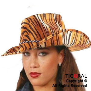 SOMBRERO COWBOY ANIMAL PRINT TIGRE x 1