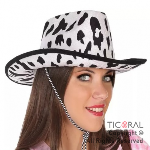 SOMBRERO COWBOY ANIMAL PRINT VACA x 1