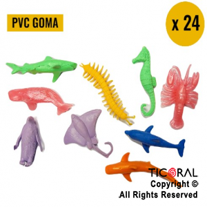 ANIMALITOS FAUNA MARINA PVC GOMA x 24.