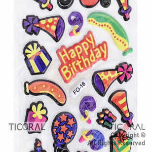 STICKER FIESTA CUMPLEAOS COLOR (26X9CM) HS5656-3 x 12