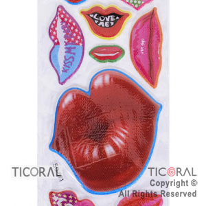 STICKER BESOS AFELPADO (25X9CM) HS5657-2 x 12