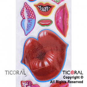 STICKER BESOS AFELPADO (25X9CM) HS5657-2 x 12