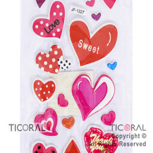 STICKER CORAZONES (21X7CM) HS5658-5 x 12